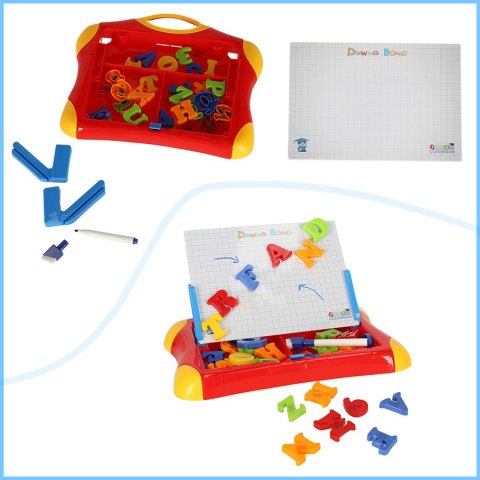 Tablica magnetyczna edukacyjna do nauki cyfry litery czerwona Tablica magnetyczna edukacyjna do nauki cyfry litery czerwona