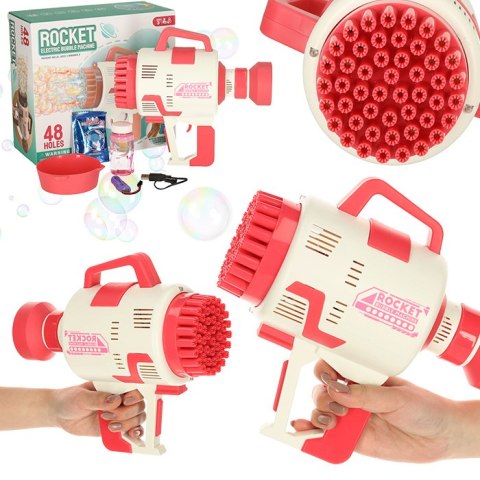 Pistolet maszynka do baniek mydlanych bańki mydlane światła różowy Pistolet maszynka do baniek mydlanych bańki mydlane światła różowy