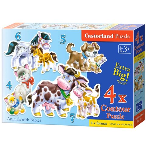 Puzzle 4w1 układanka Zwierzęta z dziećmi 3+ CASTORLAND Puzzle 4w1 układanka Zwierzęta z dziećmi 3+ CASTORLAND