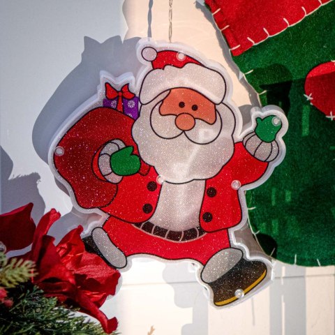 Lampki LED wisząca ozdoba dekoracja świąteczna mikołaj z prezentami Lampki LED wisząca ozdoba dekoracja świąteczna mikołaj z prezentami