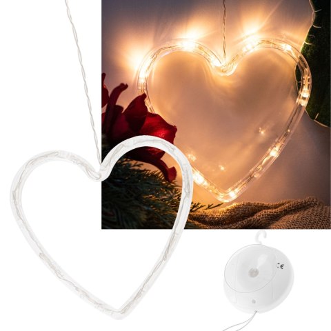 Lampki LED wisząca ozdoba dekoracja świąteczna serce 10 LED Lampki LED wisząca ozdoba dekoracja świąteczna serce 10 LED