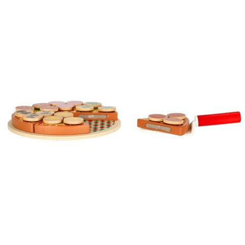 Pizza drewniany zestaw do zabawy z akcesoriami 20cm Pizza drewniany zestaw do zabawy z akcesoriami 20cm