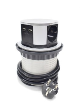 gniazdo stołowe, gniazdo z USB, wielokrotne gniazdo, akcesoria biurowe, gniazdo chowane, zasilanie USB, gniazdo do biurka, porty USB, organizacja kabli, wygodne zasilanie, gniazdo elektryczne, zastosowanie biurowe, nowoczesne gniazdo, gniazdo do kuchni, g