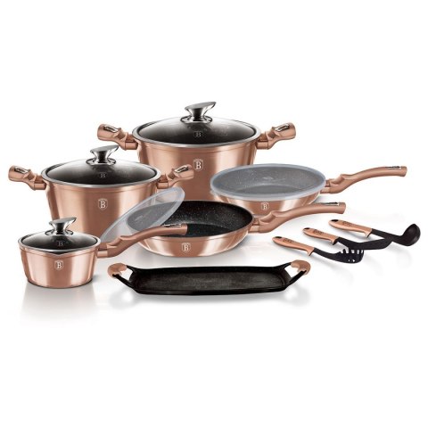 ZESTAW GARNKÓW GRANITOWYCH BERLINGER HAUS BH-7124 ROSE GOLD 18 ELEM. ZESTAW GARNKÓW GRANITOWYCH BERLINGER HAUS BH-7124 ROSE GOLD 18 ELEM.