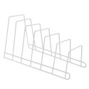 STOJAK NA POKRYWKI I TALERZE METALOWY BIAŁY 34X17X18,5 CM